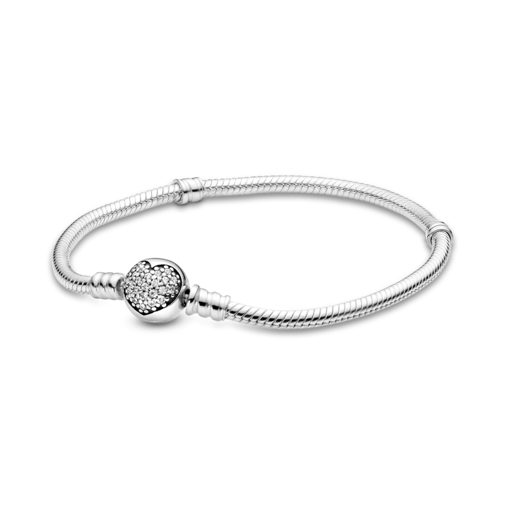 Pulsera Broche Esfera con Corazon y Zirconias