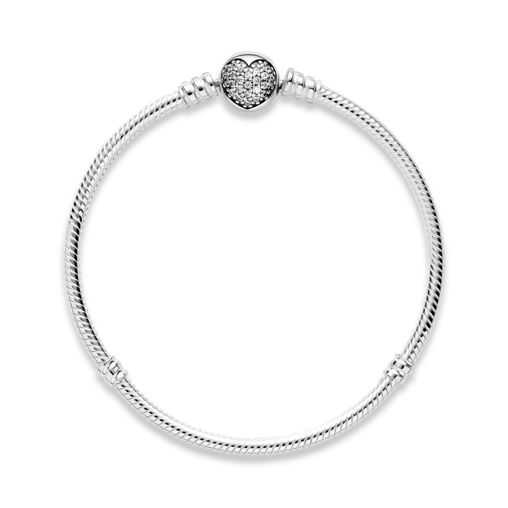 Pulsera Broche Esfera con Corazon y Zirconias