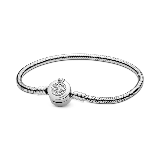 Brazalete Pandora Moments cadena de serpiente Corona O resplandeciente